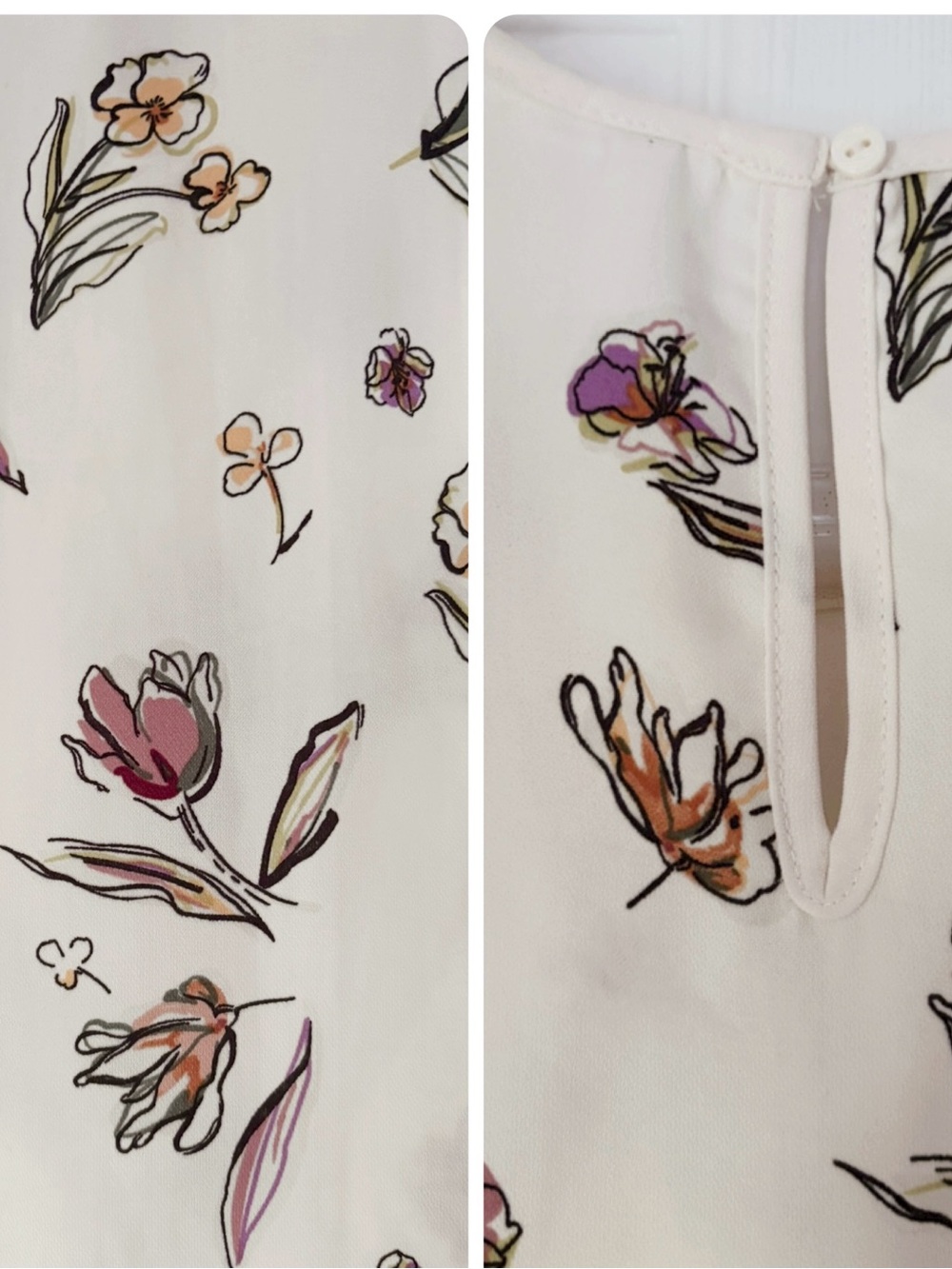 Stradivarius Beige Floral Sleeveless top - Picture 6 of 9